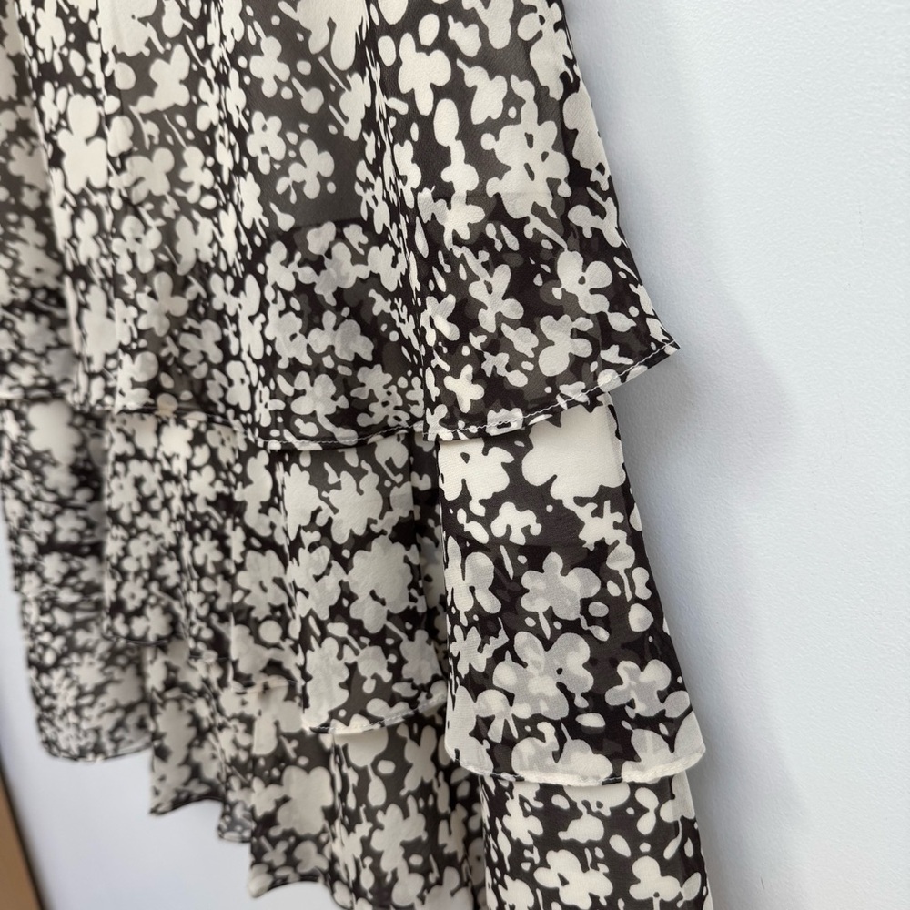 Vintage Ann Taylor Tiered Ruffle Silk Midi Skirt Women Size 6 Fairy 90s 00s - Picture 4 of 11